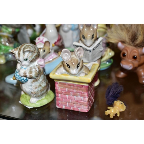 454 - A GROUP OF ELEVEN BEATRIX POTTER FIGURES, to include Royal Albert 'Jemima Puddle Duck' BP 6a, 'Tailo... 