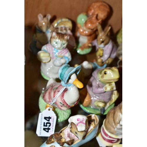 454 - A GROUP OF ELEVEN BEATRIX POTTER FIGURES, to include Royal Albert 'Jemima Puddle Duck' BP 6a, 'Tailo... 