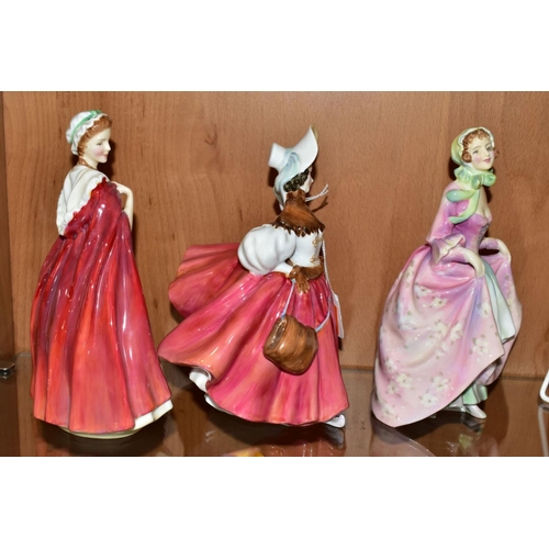 475 - THREE ROYAL DOULTON LADY FIGURES, comprising 'The Skater' HN2114, 'Suzette' HN2026 and 'Bess' HN2002... 