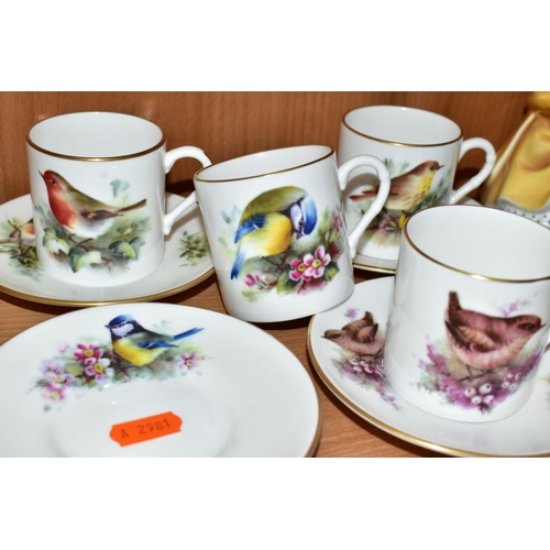 478 - A SET OF SIX ROYAL WORCESTER FOR COMPTON & WOODHOUSE 'BEST-LOVED BIRDS' CUP AND SAUCER COLLECTION, B... 