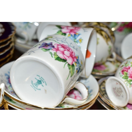 486 - A FOLEY BONE CHINA 'FLORENCE' PATTERN FIFTEEN PIECE COFFEE SET, comprising coffee pot, cream jug, su... 