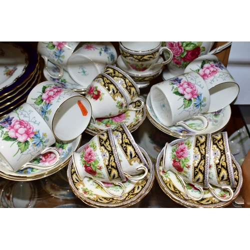 486 - A FOLEY BONE CHINA 'FLORENCE' PATTERN FIFTEEN PIECE COFFEE SET, comprising coffee pot, cream jug, su... 