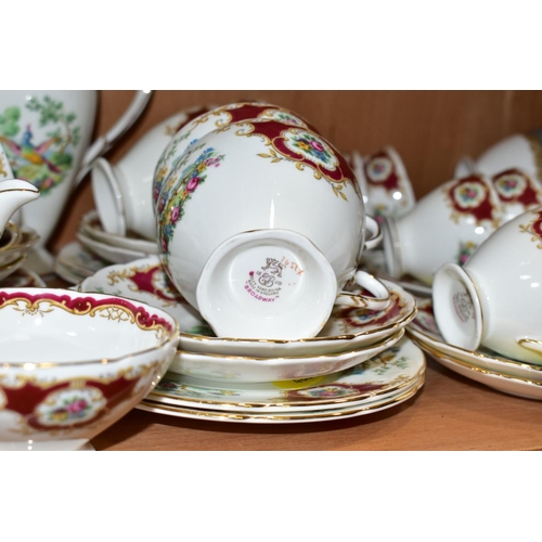 488 - A FOLEY 'BROADWAY' PATTERN THIRTY SIX PIECE TEA AND COFFEE SET AND A FOLEY 'MONTROSE' TWENTY ONE PIE... 