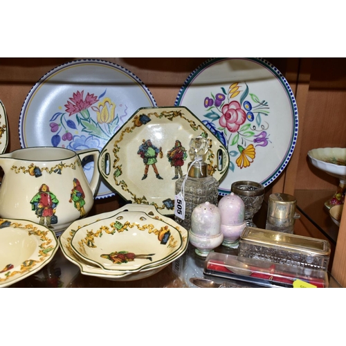 505 - A GROUP OF ROYAL DOULTON SERIESWARE, OTHER CERAMICS AND GLASSWARES, to include eleven pieces of Roya... 