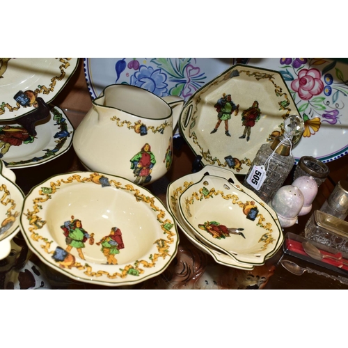 505 - A GROUP OF ROYAL DOULTON SERIESWARE, OTHER CERAMICS AND GLASSWARES, to include eleven pieces of Roya... 