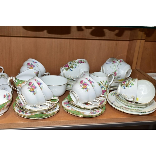 508 - A GROUP OF TEA AND COFFEE SETS, to include a fourteen piece Paragon Rockingham tea set comprising a ... 