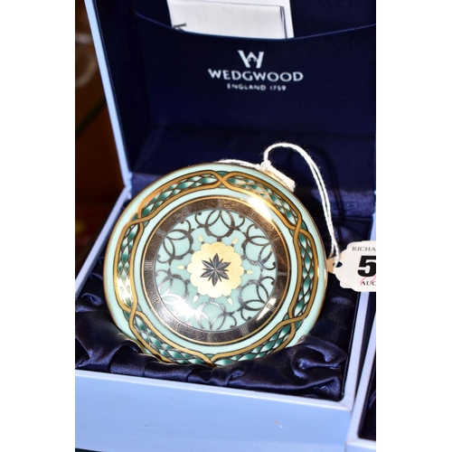 518 - THREE BOXED WEDGWOOD HIDDEN TREASURES, ceramic with hallmarked silver mounts, comprising a Venice mi... 