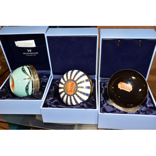 518 - THREE BOXED WEDGWOOD HIDDEN TREASURES, ceramic with hallmarked silver mounts, comprising a Venice mi... 