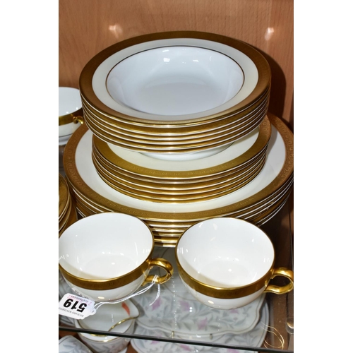 519 - A THIRTY EIGHT PIECE MINTON BUCKINGHAM K159 PATTERN DINNER SERVICE, comprising six dinner plates, si... 