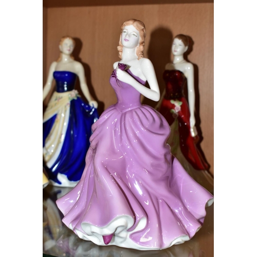 524 - SIX BOXED ROYAL DOULTON FIGURE OF THE YEAR FIGURINES, comprising Classics Susan HN 4532 (2004) and E... 