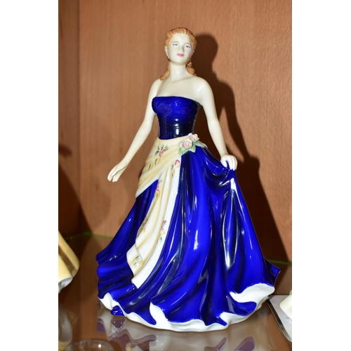 524 - SIX BOXED ROYAL DOULTON FIGURE OF THE YEAR FIGURINES, comprising Classics Susan HN 4532 (2004) and E... 