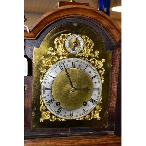 532 - A LATE 19TH CENTURY WINTERHALDER & HOFMEIER ROSEWOOD CASED TING TANG BRACKET CLOCK, the arched top w... 