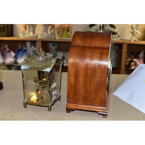 536 - A MID 20TH CENTURY WALNUT ARCH CASED ELLIOT MANTEL CLOCK, silvered chapter ring with Roman numerals,... 