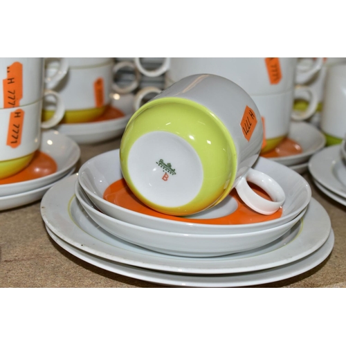 540 - A SIXTY NINE PIECE ROSENTHAL DUO DINNER SERVICE, designed by Ambrogio Pozzi, in orange, white and li... 