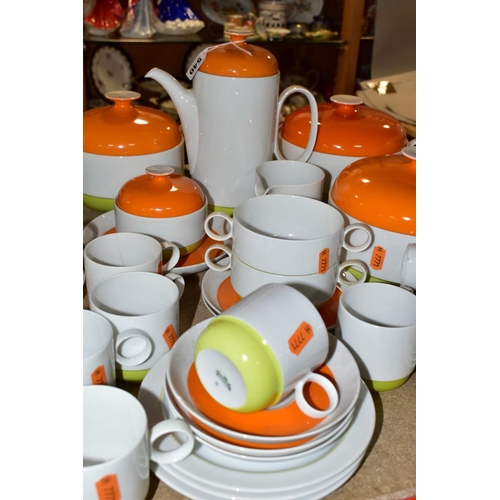 540 - A SIXTY NINE PIECE ROSENTHAL DUO DINNER SERVICE, designed by Ambrogio Pozzi, in orange, white and li... 