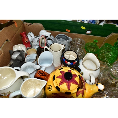 544 - TWO BOXES AND LOOSE CERAMICS, GLASSWARES AND SUNDRY ITEMS, to include five pieces of Royal Albert Mo... 