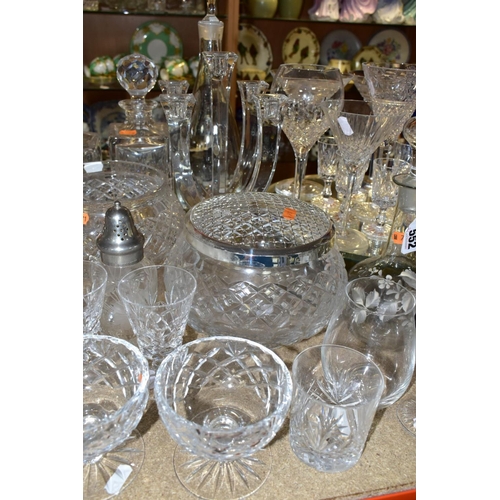 552 - A QUANTITY OF CUT CRYSTAL AND OTHER GLASSWARES, approximately sixty pieces to include a Dartington d... 