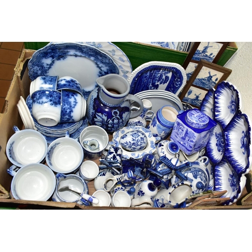 575 - THREE BOXES AND LOOSE CERAMICS, to include thirty ceramic and metal thimbles on a display stand in t... 