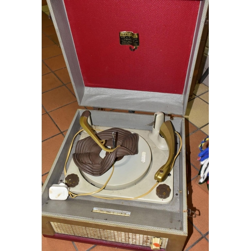 577 - A BOX AND LOOSE FILM PROJECTOR, STAND, SCREEN, RECORD PLAYER, PHOTOGRAPHIC AND OPTICAL EQUIPMENT, to... 