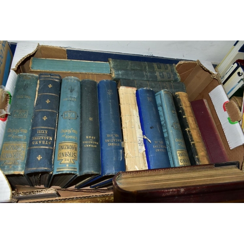 592 - SEVEN BOXES OF ANTIQUARIAN AND OTHER BOOKS, to include an early edition of Nicholas Nickleby by Char... 