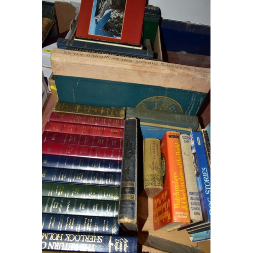 592 - SEVEN BOXES OF ANTIQUARIAN AND OTHER BOOKS, to include an early edition of Nicholas Nickleby by Char... 