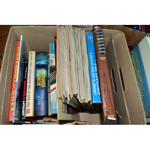 629 - SIX BOXES OF BOOKS AND MAGAZINES ETC, books include Jackie Collins, Vogue covers, World Soccer, Guin... 