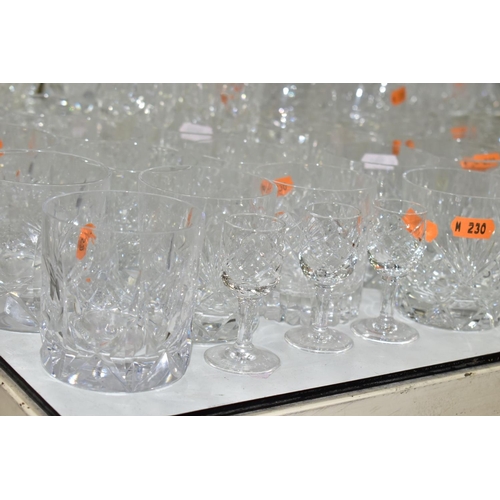 645 - A QUANTITY OF CUT CRYSTAL AND OTHER GLASSWARES, over eighty pieces, to include a ships decanter, two... 