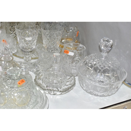 645 - A QUANTITY OF CUT CRYSTAL AND OTHER GLASSWARES, over eighty pieces, to include a ships decanter, two... 