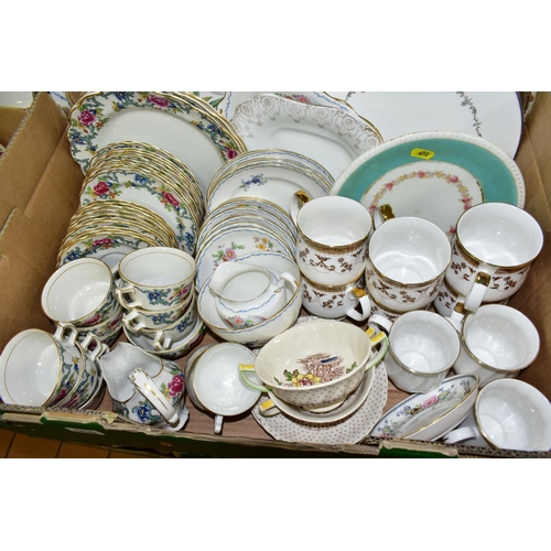 650 - FOUR BOXES CONTAINING ASSORTED PART DINNER SETS AND PART TEA SETS including an un-named seventy one ... 