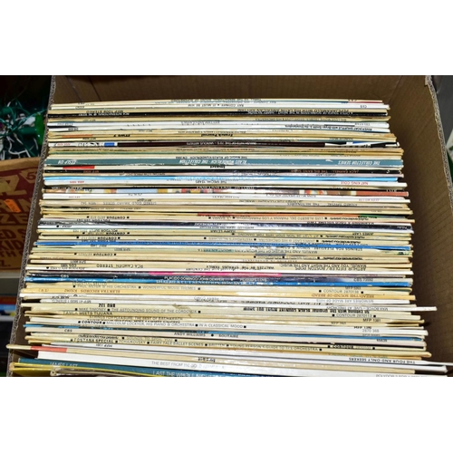 652 - TWO BOXES CONTAINING A QUANTITY OF LP RECORDS (JAMES LAST, SEEKERS, ELVIS ETC)  five boxes containin... 