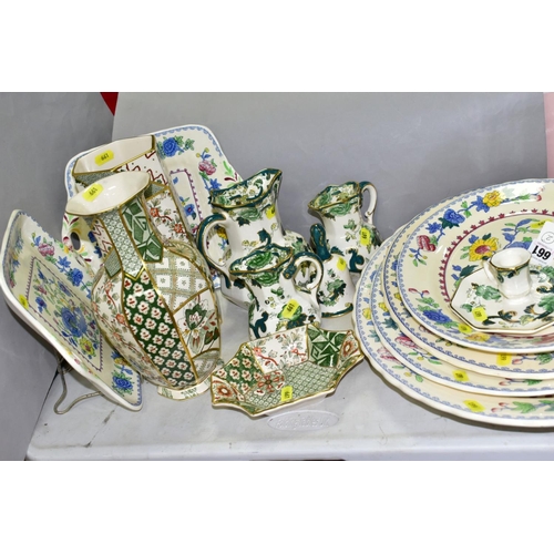 661 - FOUR MASONS 'REGENCY' SERVING PLATES RANGING IN SIZE FROM 34CM X 36CM TO 27CM X 34CM, TWO OTHER MASO... 