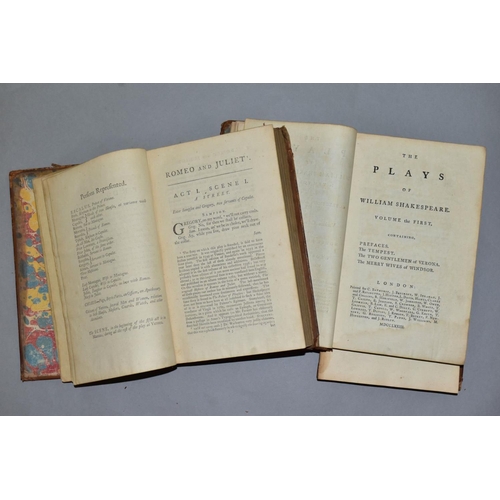 677 - THE PLAYS OF WILLIAM SHAKESPEARE IN TEN VOLUMES', with notes and corrections by Samuel Johnson and G... 