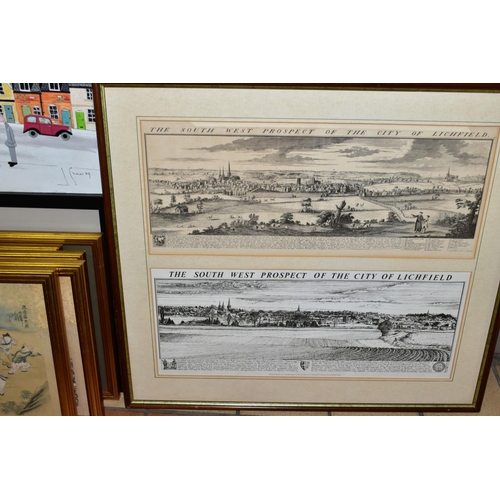 687 - PAINTINGS AND PRINTS ETC, to include two 19th century watercolours depicting a maritime scene of a b... 