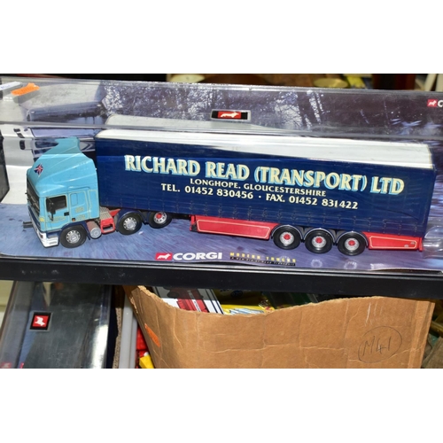 696 - TWO BOXED CORGI CLASSICS MODERN TRUCK SERIES MODELS, E.R.F. EC Series Curtainside Trailer - Eddie St... 