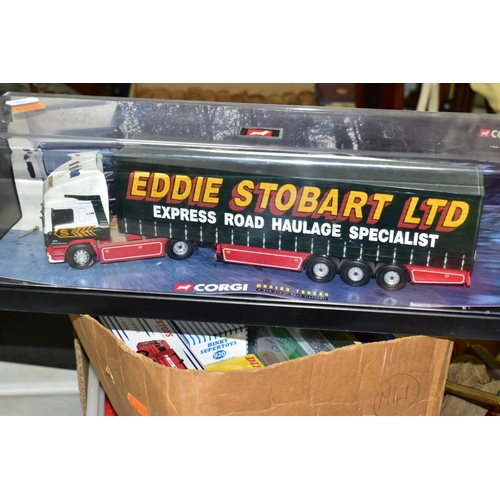 696 - TWO BOXED CORGI CLASSICS MODERN TRUCK SERIES MODELS, E.R.F. EC Series Curtainside Trailer - Eddie St... 