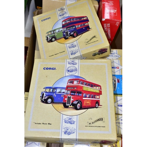 698 - A QUANTITY OF ASSORTED MAINLY CORGI CLASSICS BUS AND COACH MODELS, all complete with limited edition... 