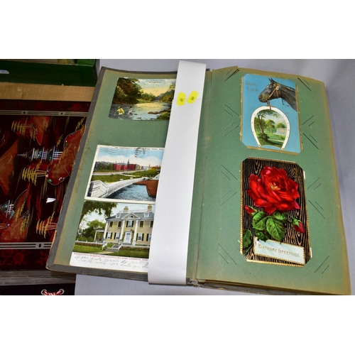 699 - A POSTCARD ALBUM CONTAINING CARDS CIRCA FIRST QUARTER 20TH CENTURY, to include American topographica... 