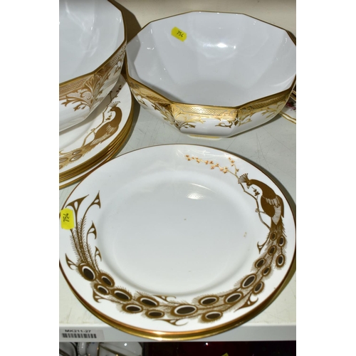 754 - TEN PIECES OF CAVERSWALL CHINA DINNER WARES, comprising four dinner plates, three tea plates, a twel... 