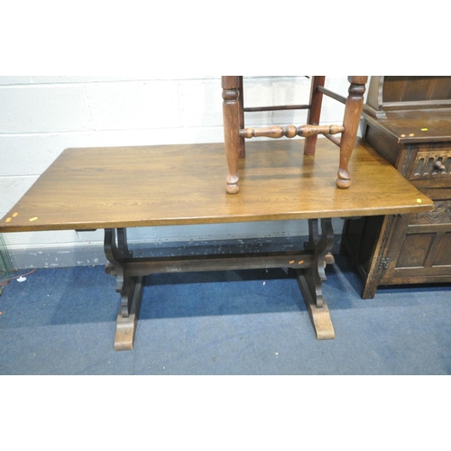 1681 - AN OAK DRESSER with a two tier plate rack and two drawers, width 130cm x depth 42cm x height 172cm x... 