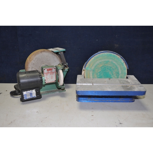 1322 - A PICADOR FIG-119 10in bench mounted disk sander along with a Multico Pro-Mex TWG-250 viking disc gr... 