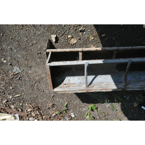 1204 - A PAIR OF GALVANISED GROUND FEEDING TROUGHS, length 184cm (condition:-partially rusted)