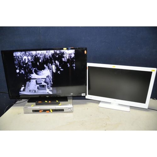 1285 - A BUSH DLED32HDSA 32in tv with remote along with a Bush LED24970DVDFHDW 24in tv without remote and a... 