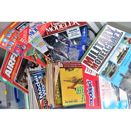 327 - AIRCRAFT MODELLING MAGAZINES, two boxes containing a large collection of Aircraft (mainly) Modelling... 