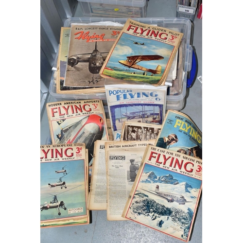 334 - AIRCRAFT & MISCELLANEOUS MAGAZINES, three boxes containing a collection of several hundred mainly ea... 