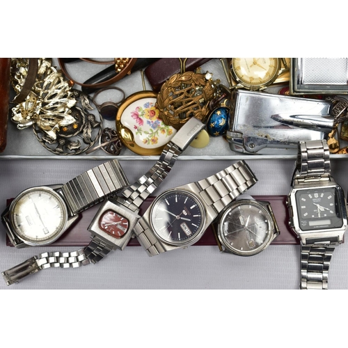 86 - A BOX OF ASSORTED ITEMS, to include a silver napkin ring, hallmarked 'Duncan & Scobbie' Birmingham 1... 