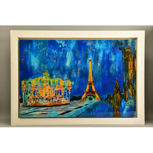 393 - ANNIE BLANCHET ROUZE (FRENCH CONTEMPORARY) 'EIFFEL TOWER BY NIGHT' a Parisian scene, signed bottom r... 