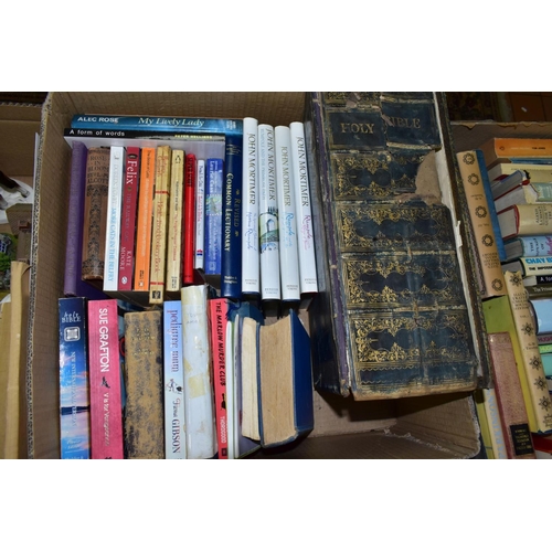 405 - BOOKS, six boxes containing a collection of approximately 207 titles in paperback and hardback forma... 