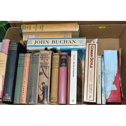 409 - SIX BOXES OF BOOKS, containing a collection of approximately 170 titles in paperback and hardback fo... 