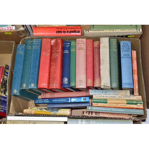 409 - SIX BOXES OF BOOKS, containing a collection of approximately 170 titles in paperback and hardback fo... 