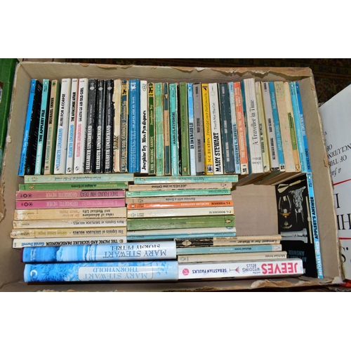 409 - SIX BOXES OF BOOKS, containing a collection of approximately 170 titles in paperback and hardback fo... 